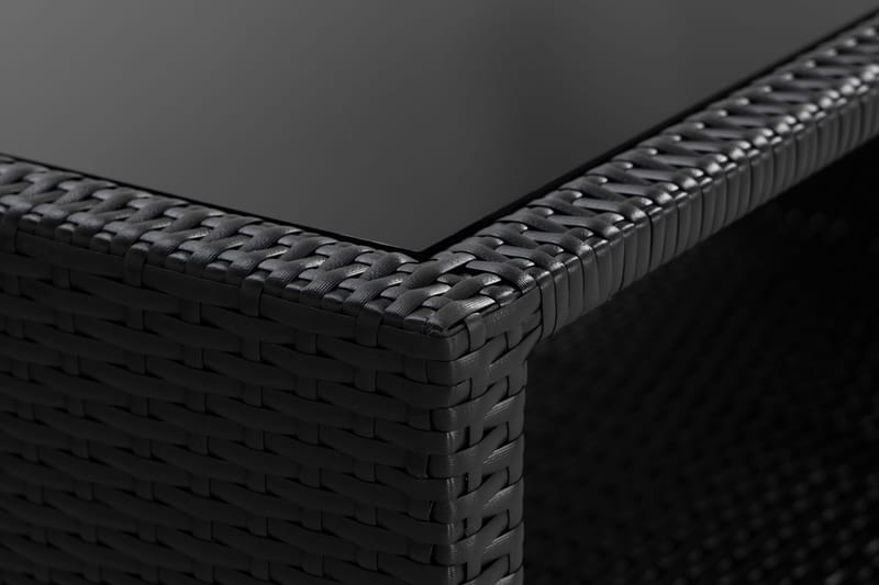 Pöytä Bahamas hyllyllä 113 cm - Musta - Puutarhakalusteet - Terassipöydät - Sohvapöytä ulos & loungepöytä