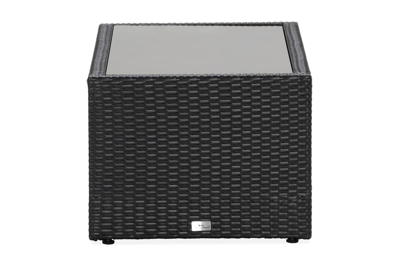 Pöytä Bahamas hyllyllä 113 cm - Musta - Puutarhakalusteet - Terassipöydät - Sohvapöytä ulos & loungepöytä