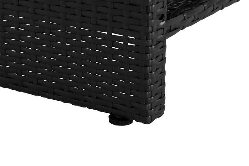 Pöytä Bahamas hyllyllä 113 cm - Musta - Puutarhakalusteet - Terassipöydät - Sohvapöytä ulos & loungepöytä