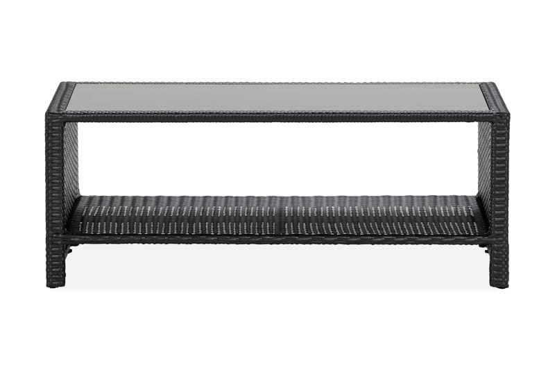 Pöytä Bahamas hyllyllä 113 cm - Musta - Puutarhakalusteet - Terassipöydät - Sohvapöytä ulos & loungepöytä