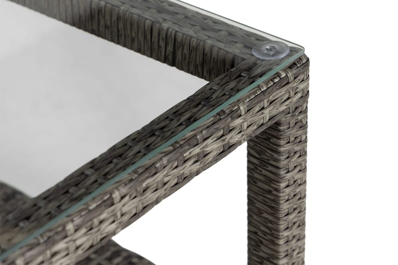 Pöytä Bahamas hyllyllä 75 cm - Harmaa - Puutarhakalusteet - Terassipöydät - Sohvapöytä ulos & loungepöytä