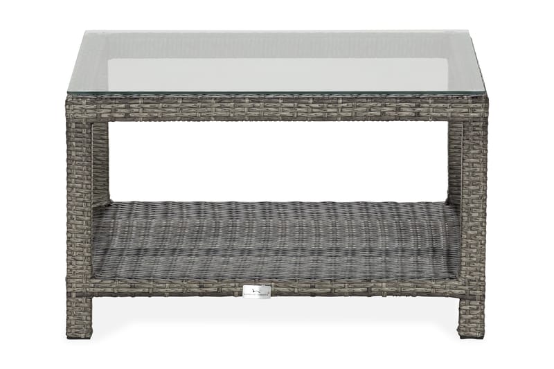Pöytä Bahamas hyllyllä 75 cm - Harmaa - Puutarhakalusteet - Terassipöydät - Sohvapöytä ulos & loungepöytä
