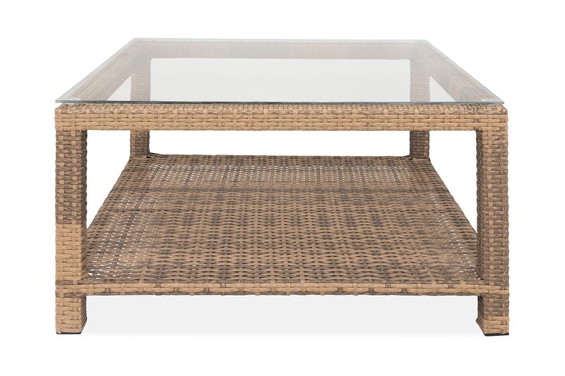 Pöytä Bahamas hyllyllä 75 cm - Hiekka - Puutarhakalusteet - Terassipöydät - Sohvapöytä ulos & loungepöytä