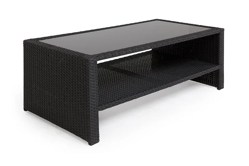 Pöytä Wisconsin 110 cm Polyrottinki/Musta - Hillerstorp - Puutarhakalusteet - Terassipöydät - Sohvapöytä ulos & loungepöytä