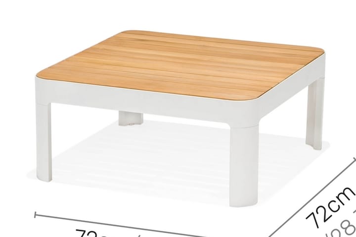 Sohvapöytä Portals 72 cm - Valkoinen/Puu - Sohvapöytä ulos & loungepöytä