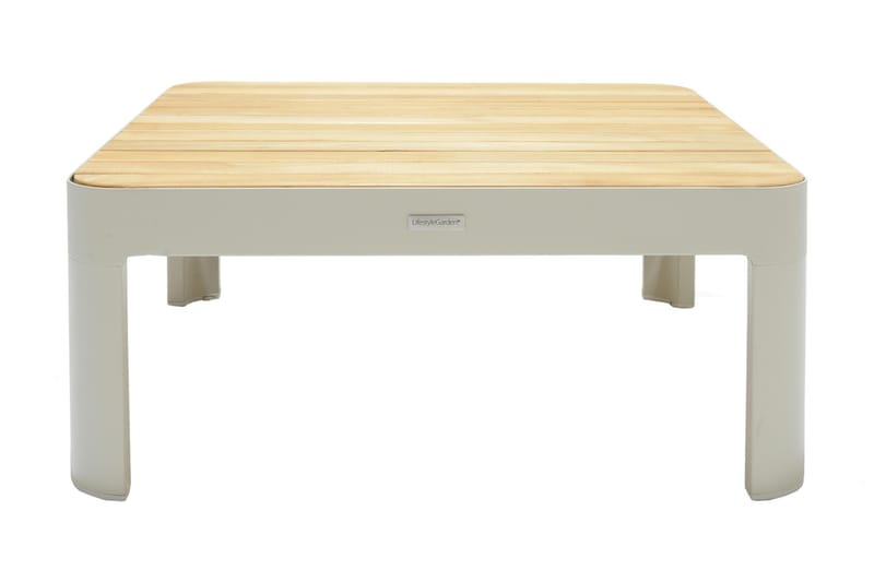 Sohvapöytä Portals 72 cm - Valkoinen/Puu - Puutarhakalusteet - Terassipöydät - Sohvapöytä ulos & loungepöytä