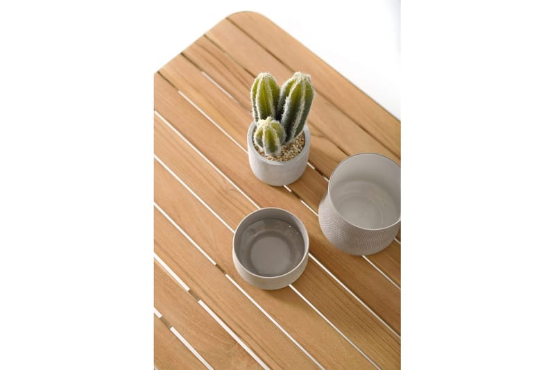 Sohvapöytä Portals 72 cm - Valkoinen/Puu - Puutarhakalusteet - Terassipöydät - Sohvapöytä ulos & loungepöytä