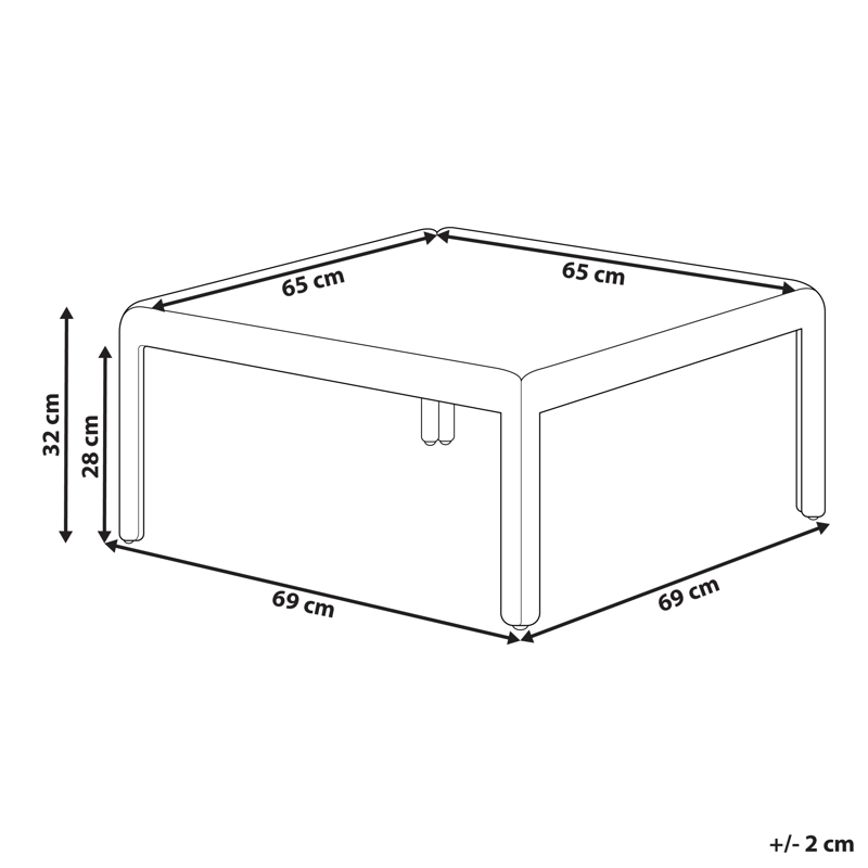 Sohvapöytä ulos Ferretti 69 cm - Harmaa/Beige - Puutarhakalusteet - Terassipöydät - Sohvapöytä ulos & loungepöytä
