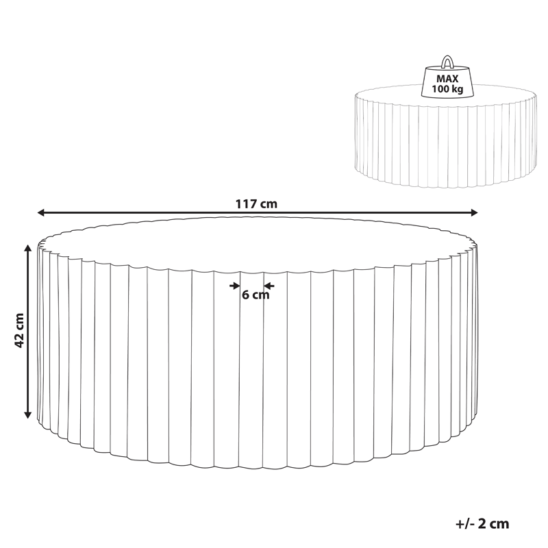 Sohvapöytä ulos Pozza 117 cm - Musta/Kulta - Puutarhakalusteet - Terassipöydät - Sohvapöytä ulos & loungepöytä