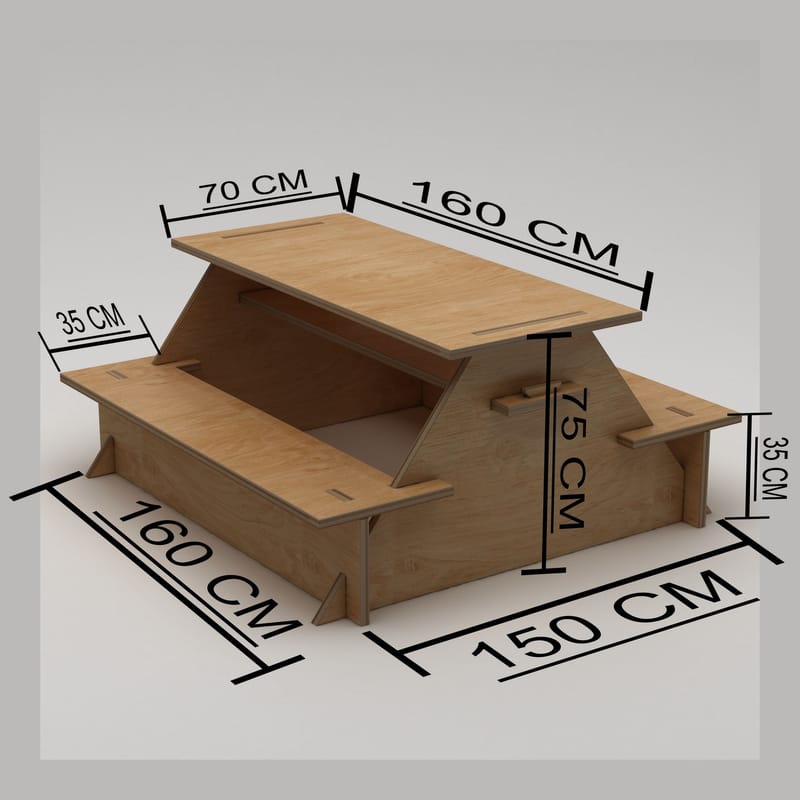 Somira Ruokapöytä ulkokäyttöön 160 cm - luonnonpuu - Puutarhakalusteet - Terassipöydät - Piknikpöytä