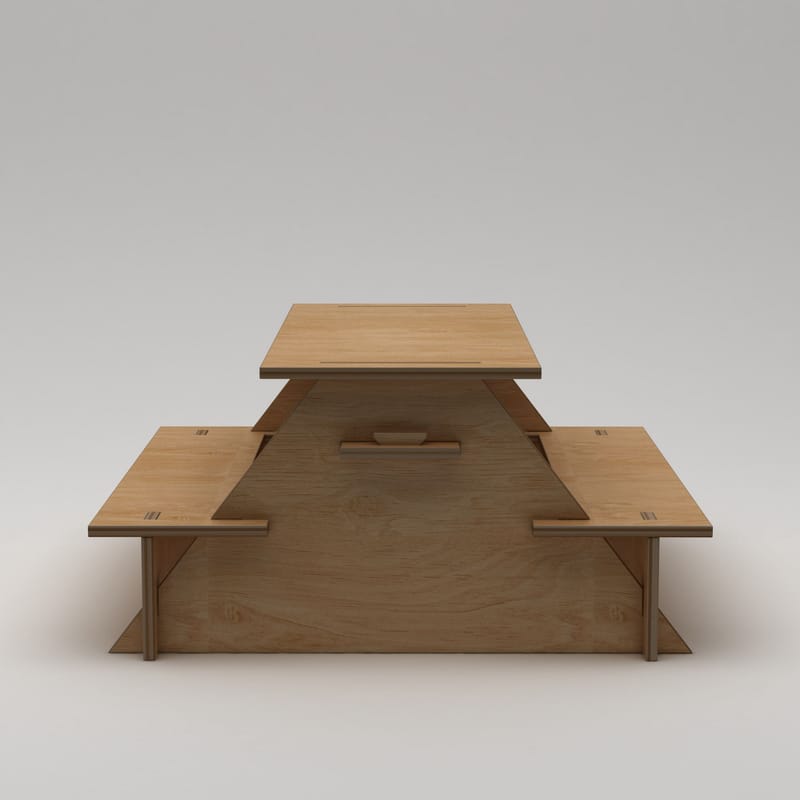 Somira Ruokapöytä ulkokäyttöön 160 cm - luonnonpuu - Puutarhakalusteet - Terassipöydät - Piknikpöytä