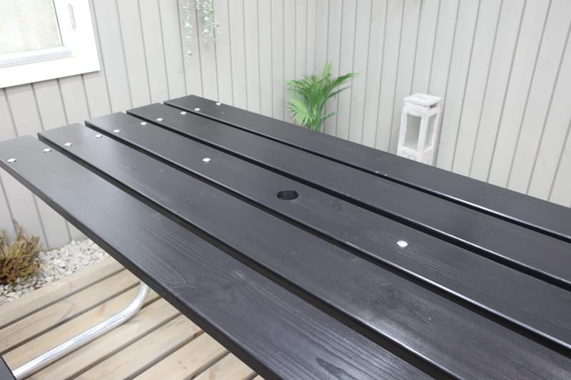 Stabil Pikniksetti Metalli Selkänoja mukana - Musta - Puutarhakalusteet - Terassipöydät - Piknikpöytä