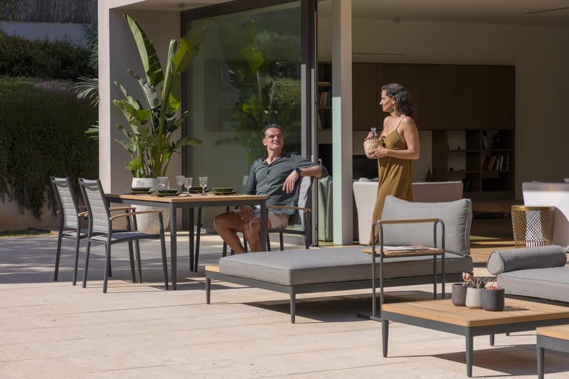 TOPAZ Ulkopöytä 144 cm - Puu/Harmaa - Puutarhakalusteet - Terassipöydät - Ruokapöytä terassille