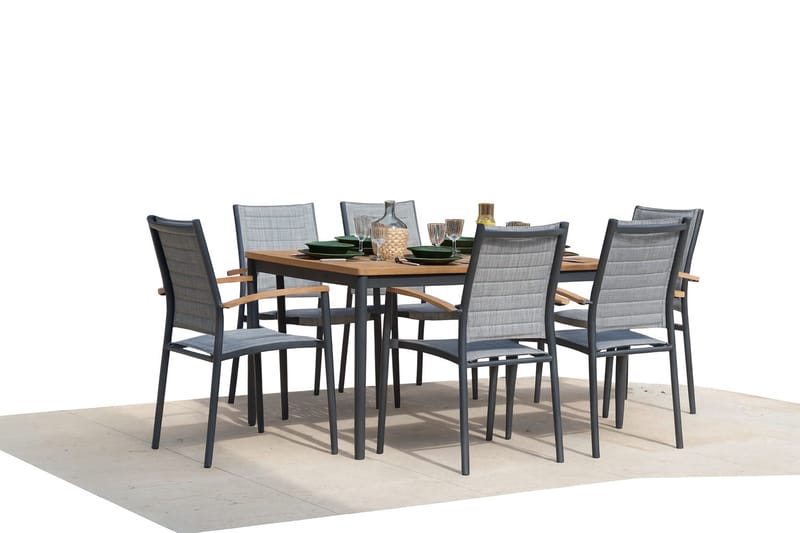 TOPAZ Ulkopöytä 144 cm - Puu/Harmaa - Puutarhakalusteet - Terassipöydät - Ruokapöytä terassille