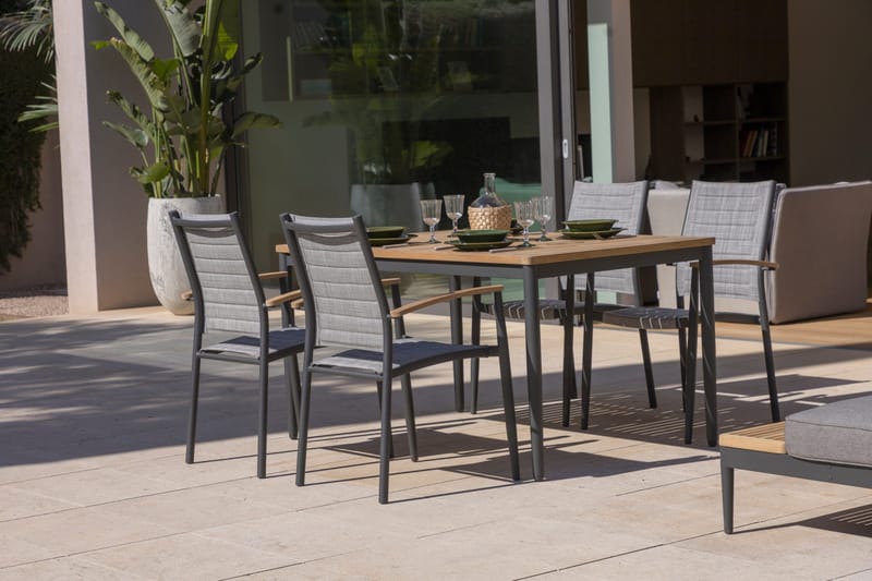 TOPAZ Ulkopöytä 144 cm - Puu/Harmaa - Puutarhakalusteet - Terassipöydät - Ruokapöytä terassille