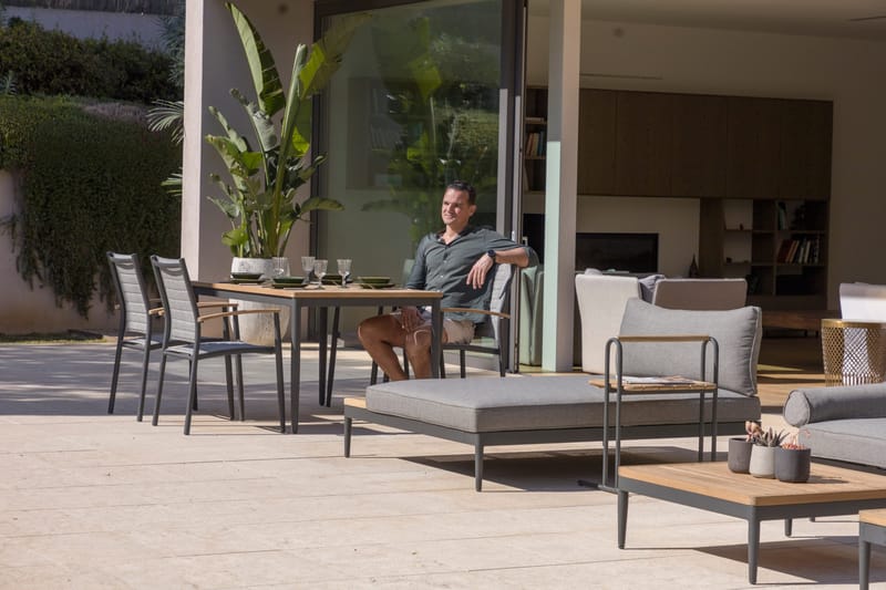 TOPAZ Ulkopöytä 144 cm - Puu/Harmaa - Puutarhakalusteet - Terassipöydät - Ruokapöytä terassille