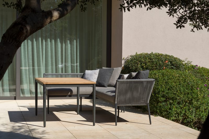 TOPAZ Ulkopöytä 144 cm - Puu/Harmaa - Puutarhakalusteet - Terassipöydät - Ruokapöytä terassille