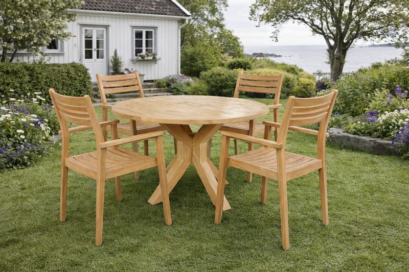 Toscana Ulkopöytä Ø140 cm - Puu - Puutarhakalusteet - Terassipöydät - Ruokapöytä terassille