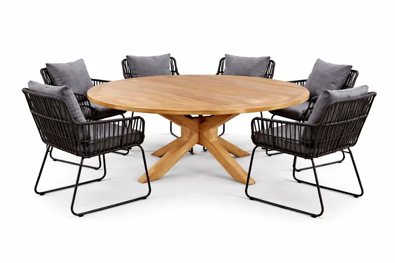 Toscana Ulkopöytä Ø180 cm - Luonnonvärinen - Puutarhakalusteet - Terassipöydät - Ruokapöytä terassille