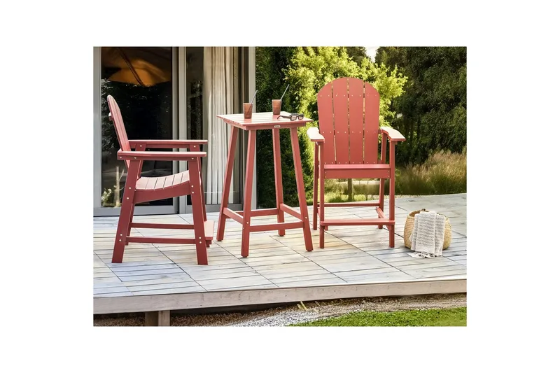 Trädgårdsbord Beliani Adirondack Blå Red - Puutarhakalusteet - Terassipöydät - Sivupöydät ulos