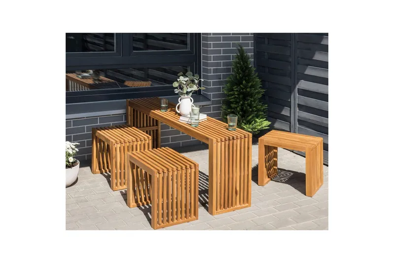 Trädgårdsbord Beliani Bellano 150x35x60 cm Light wood - Puutarhakalusteet - Terassipöydät - Ruokapöytä terassille