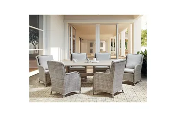 Trädgårdsbord Beliani Cascais Beige - Puutarhakalusteet - Terassipöydät - Ruokapöytä terassille
