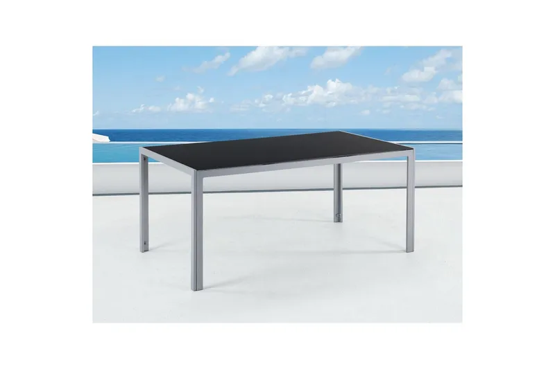 Trädgårdsbord Beliani Catania Black||Silver - Puutarhakalusteet - Terassipöydät - Ruokapöytä terassille