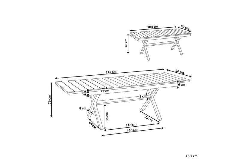 Trädgårdsbord Beliani Fanes Ljus trä/grå Light wood||Grey - Puutarhakalusteet - Terassipöydät - Ruokapöytä terassille