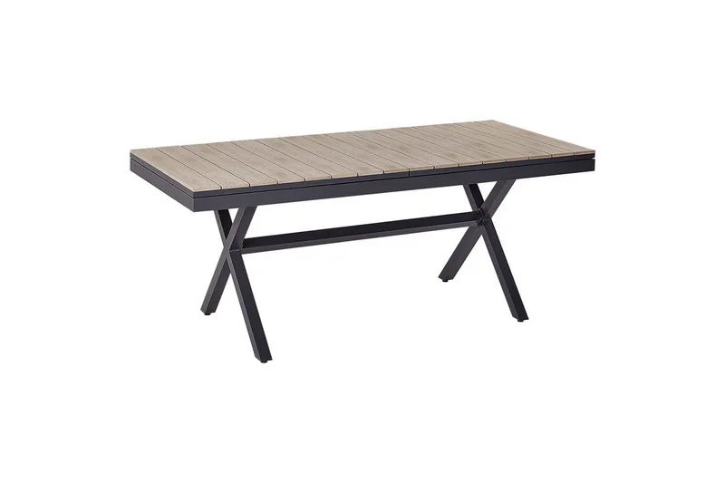 Trädgårdsbord Beliani Fanes Ljus trä/grå Light wood||Grey - Puutarhakalusteet - Terassipöydät - Ruokapöytä terassille