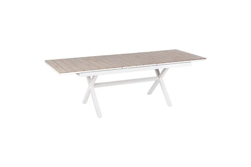 Trädgårdsbord Beliani Fanes Ljus trä/grå Light wood||White