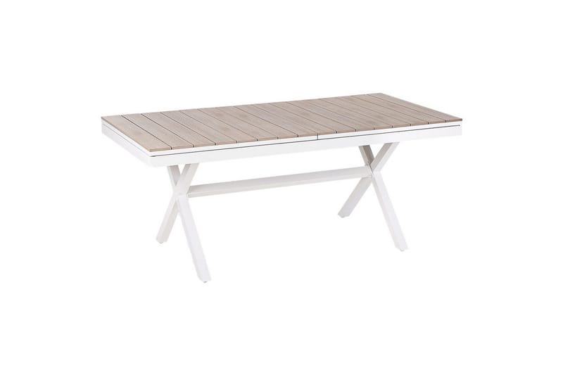 Trädgårdsbord Beliani Fanes Ljus trä/grå Light wood||White - Puutarhakalusteet - Terassipöydät - Ruokapöytä terassille