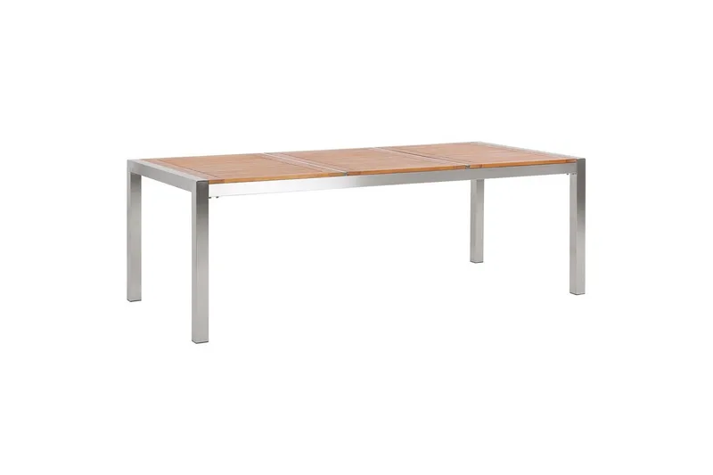Trädgårdsbord Beliani Grosseto Grå/Svart/Silver, 100x220x74 cm Light wood||Silver, undefined