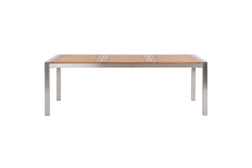 Trädgårdsbord Beliani Grosseto Grå/Svart/Silver, 100x220x74 cm Light wood||Silver - Puutarhakalusteet - Terassipöydät - Ruokapöytä terassille