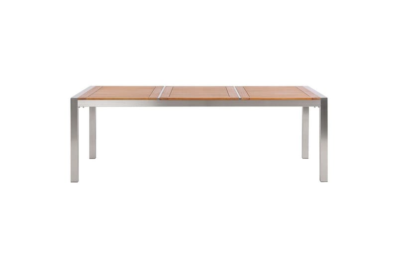 Trädgårdsbord Beliani Grosseto Grå/Svart/Silver, 100x220x74 cm Light wood||Silver - Puutarhakalusteet - Terassipöydät - Ruokapöytä terassille