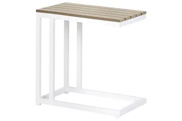 Trädgårdsbord Beliani Messina Ljus trä/vit, 35x60x59 cm Light wood||White - Puutarhakalusteet - Terassipöydät - Ruokapöytä terassille
