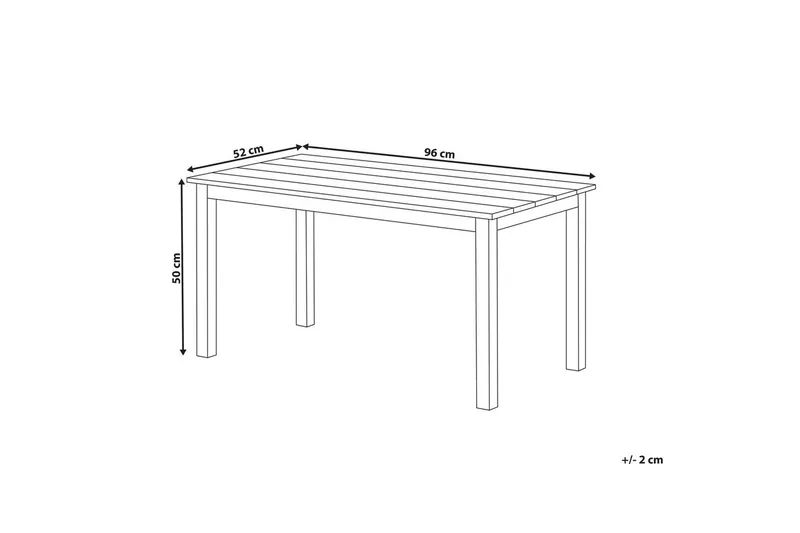 Trädgårdsbord Beliani Messina Ljus trä/vit, 52x96x50 cm Light wood||White - Puutarhakalusteet - Terassipöydät - Ruokapöytä terassille