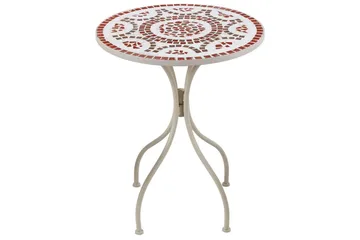 Trädgårdsbord Beliani Spello White||Red||Grey - Puutarhakalusteet - Terassipöydät - Kahvilapöytä