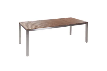 Trädgårdsbord Beliani Viareggio Light wood||Silver - Puutarhakalusteet - Terassipöydät - Ruokapöytä terassille