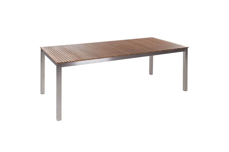Trädgårdsbord Beliani Viareggio Light wood||Silver
