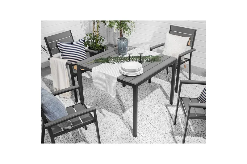 Trädgårdsbord Beliani Prato Grey||Black - Puutarhakalusteet - Terassipöydät - Ruokapöytä terassille