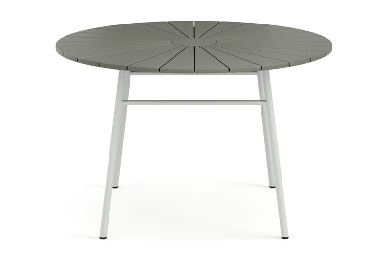 Tunis Ulkoruokapöytä 120 cm Pyöreä, Valkoinen/Harmaa