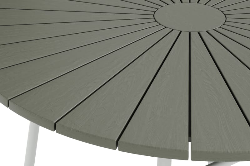 Tunis Ulkoruokapöytä 120 cm Pyöreä - Valkoinen/Harmaa - Puutarhakalusteet - Terassipöydät - Ruokapöytä terassille