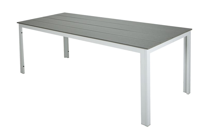 Tunis Ulkoruokapöytä 140x90 cm Suorakulmainen - Valkoinen/Harmaa - Puutarhakalusteet - Terassipöydät - Ruokapöytä terassille