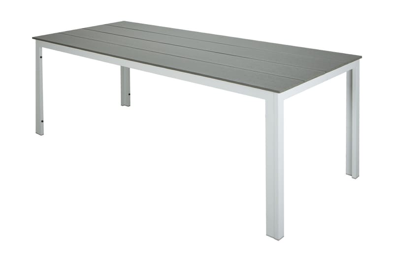 Tunis Ulkoruokapöytä 205x90 cm Suorakulmainen - Valkoinen/Harmaa - Puutarhakalusteet - Terassipöydät - Ruokapöytä terassille