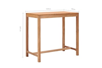 Ulkobaaripöytä 110x60x105 cm täysi tiikki - Puutarhakalusteet - Terassipöydät - Ruokapöytä terassille