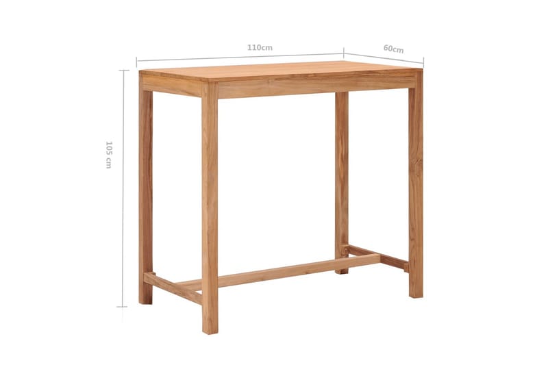 Ulkobaaripöytä 110x60x105 cm täysi tiikki - Puutarhakalusteet - Terassipöydät - Ruokapöytä terassille