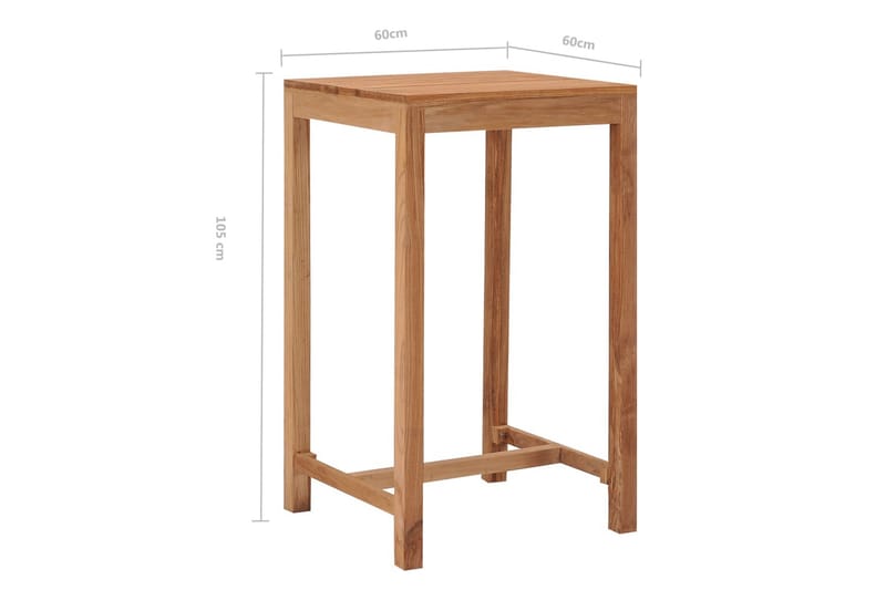 Ulkobaaripöytä 60x60x105 cm täysi tiikki - Puutarhakalusteet - Terassipöydät - Ruokapöytä terassille
