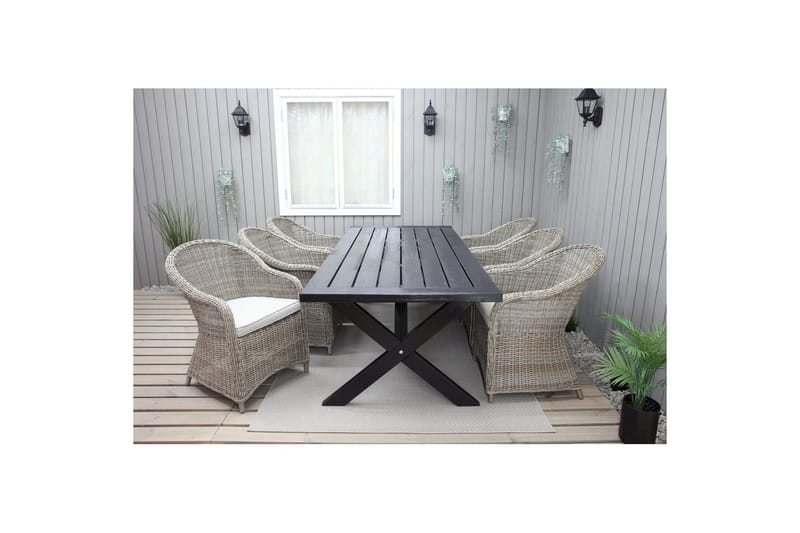 Ulkopöytä Oxford 220 Musta - Musta - Puutarhakalusteet - Terassipöydät - Ruokapöytä terassille