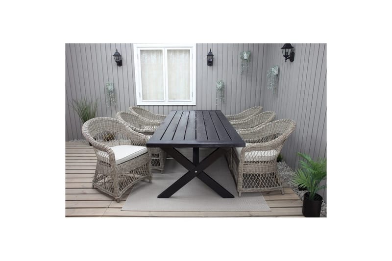 Ulkopöytä Oxford 220 Musta - Musta - Puutarhakalusteet - Terassipöydät - Ruokapöytä terassille