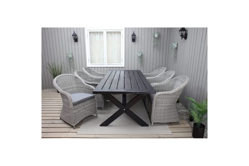 Ulkopöytä Oxford 220 Musta - Musta - Puutarhakalusteet - Terassipöydät - Ruokapöytä terassille